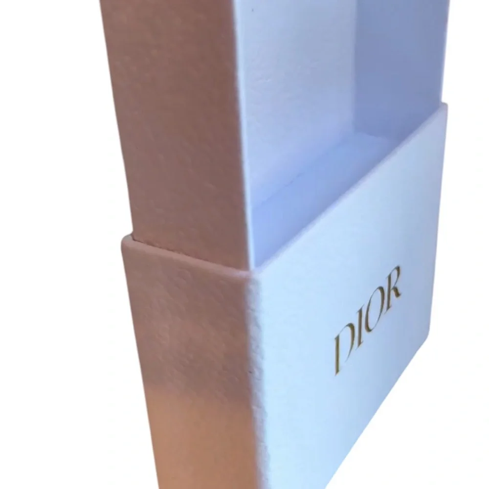 Dior empty Pebble Texture White Empty Gift Box With Gold Lettering